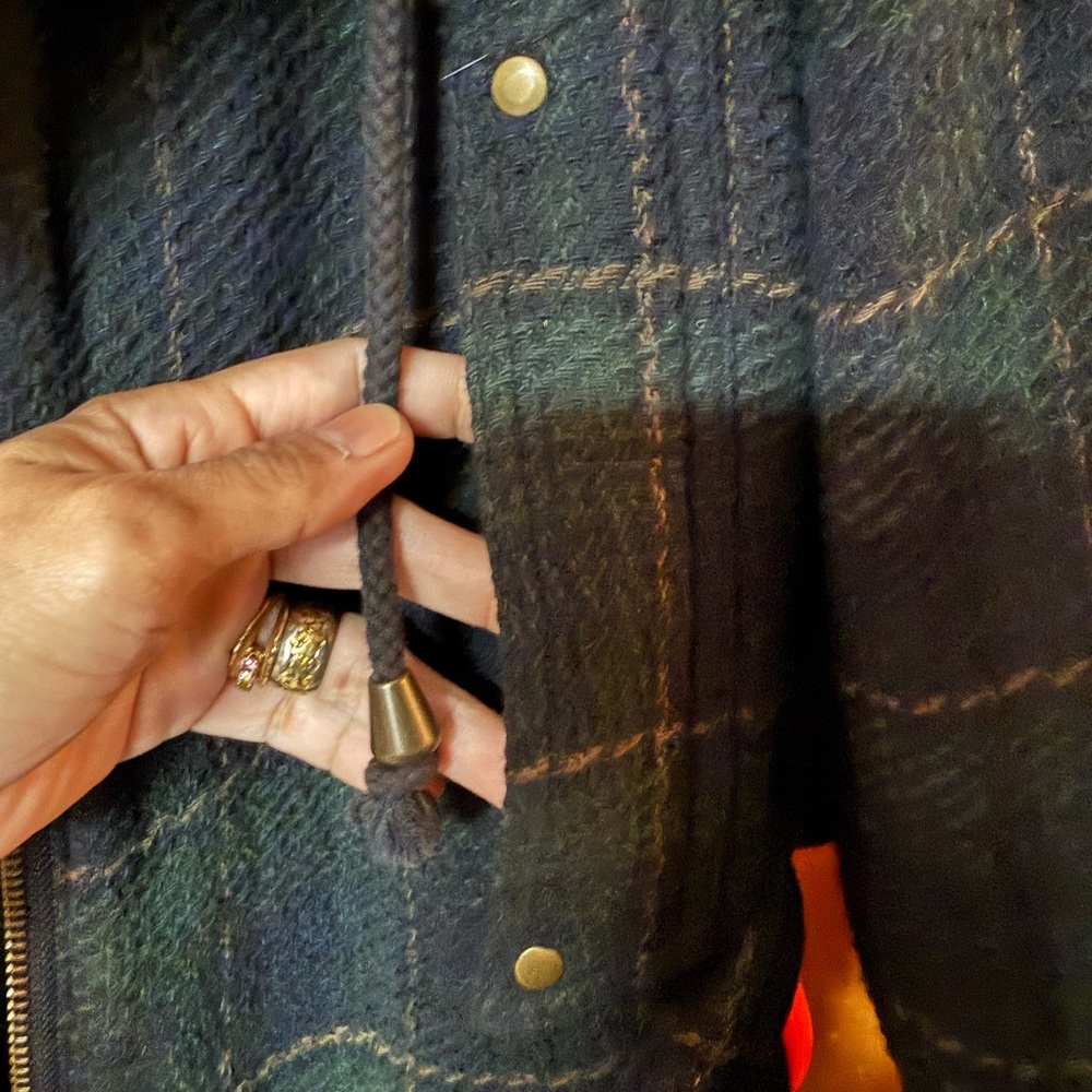Free People Women's Textured Plaid Maxi Coat Size S/P With Belt $298 - Picture 8 of 9